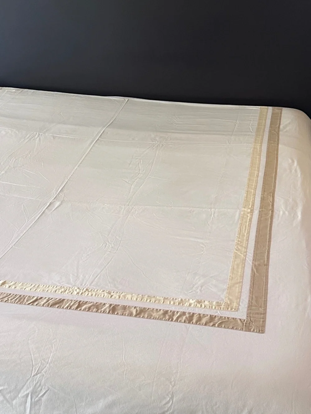 Restoration Hardware Italian Cotton King Duvet Cover-Double-Framed Border